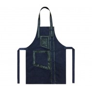 Önlük Kot Yeşil Deri